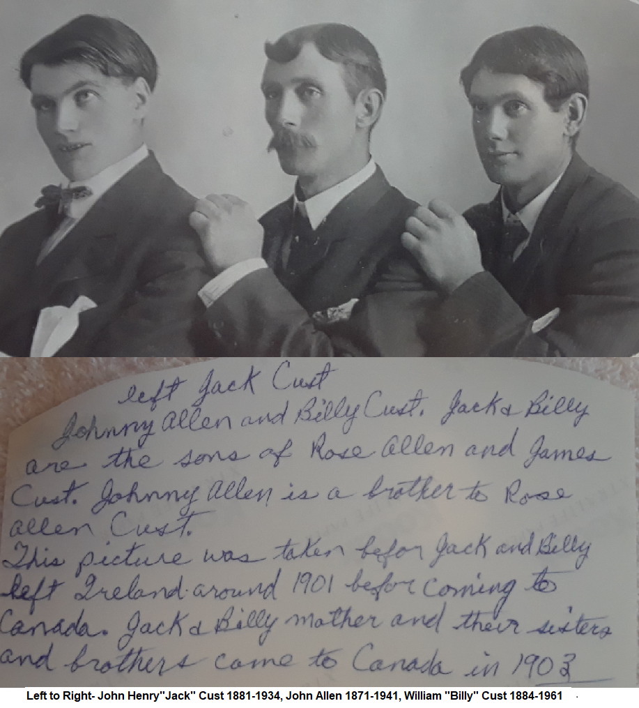 Jack Cust, John Allen, Billy Cust abt 1901